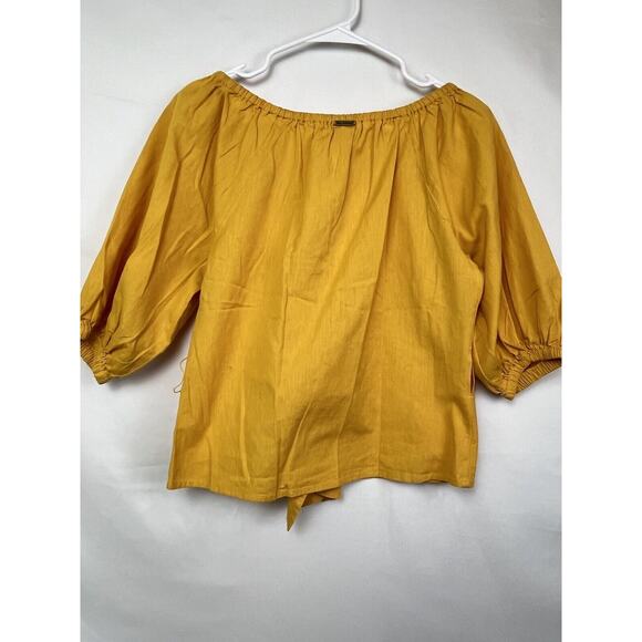 Billabong Women's Size Medium Gold Elbow Sleeve Crop Top - Picture 7 of 10